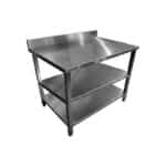 Commercial Stainless Steel Work Tables with Backsplash and Undershelf and Middleshelf