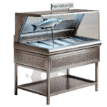 Commercial Stainless Steel Fish Counter on Stand