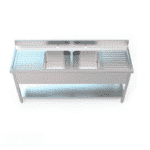 Commercial Double Bowl Sink Unit with Double Hand Drainer