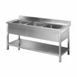 Commercial Three Bowl Sink Unit ? Stainless Steel