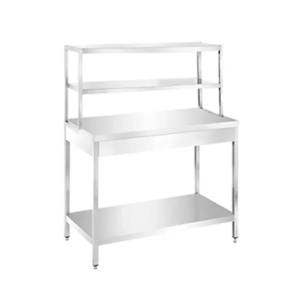 Work Table Double Over Shelves – Stainless Steel