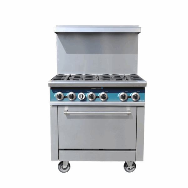 6-burner gas cooker with oven