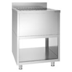 Commercial Stainless Steel Sink with Drainer, Open Base ? 1 bowl - 600×600 mm - Splashback